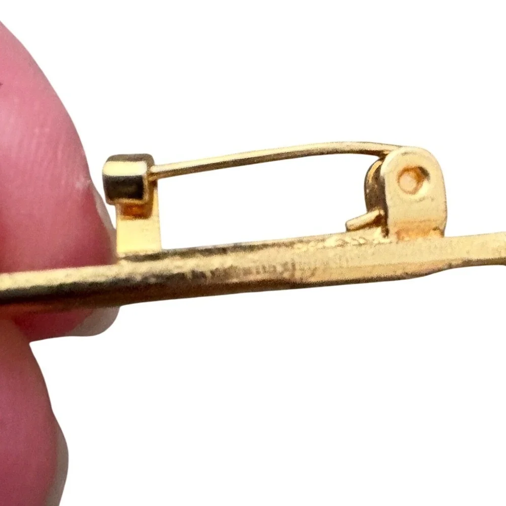 Vintage Gold Tone Scissor Brooch Pin Sewing‎ Craft Barber Hair 1.5 Inch